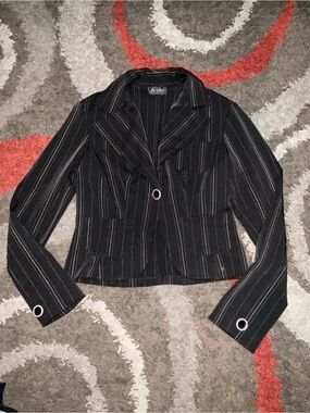 A-List Women’s Black & Pink Y2K Pinstripe Blazer